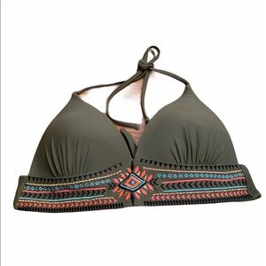NWT - California Waves Green Halter Top Bikini